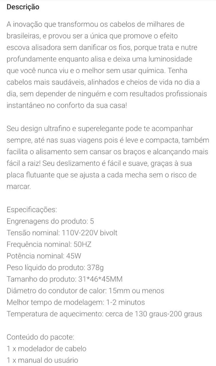 Escova Alisadora de Cabelo - Foto 3