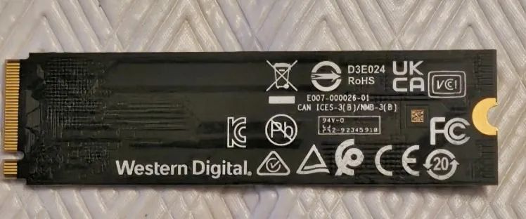 Nvme 1TB Western Digital PCI 4.0 Read 5200Mb/s Write 4900Mb/s (NOVO!)