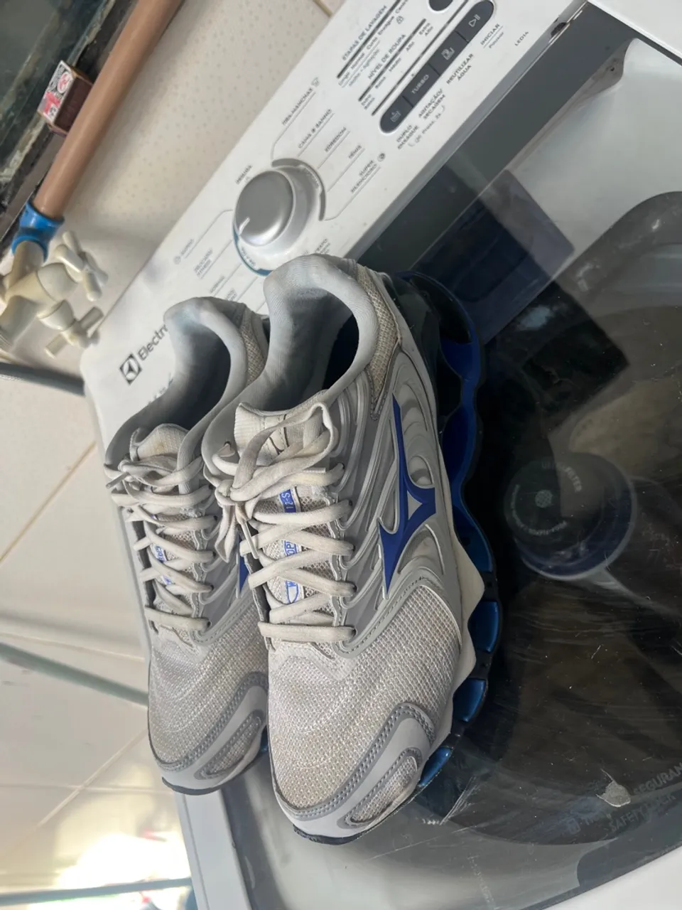 Tênis Mizuno wave prophecy 12S - Cinza e Azul