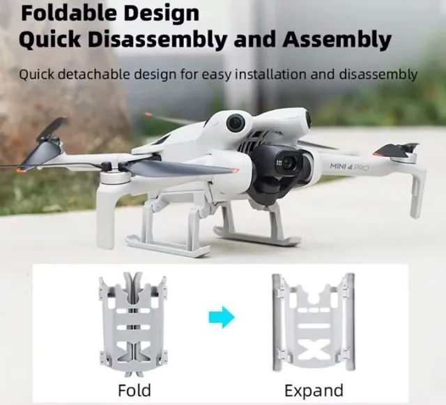 Trem de pouso para Dji mini 4 pro drone altura aumentada   Arduino Automação COD-CP871  - Foto 3