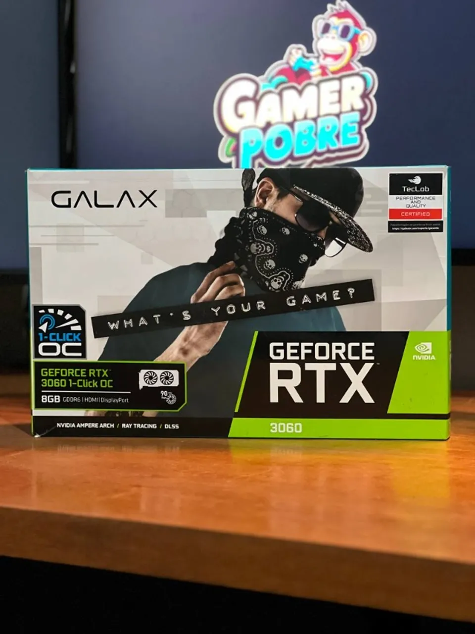 Placa de vídeo RTX 3060 8GB Galax Na Caixa