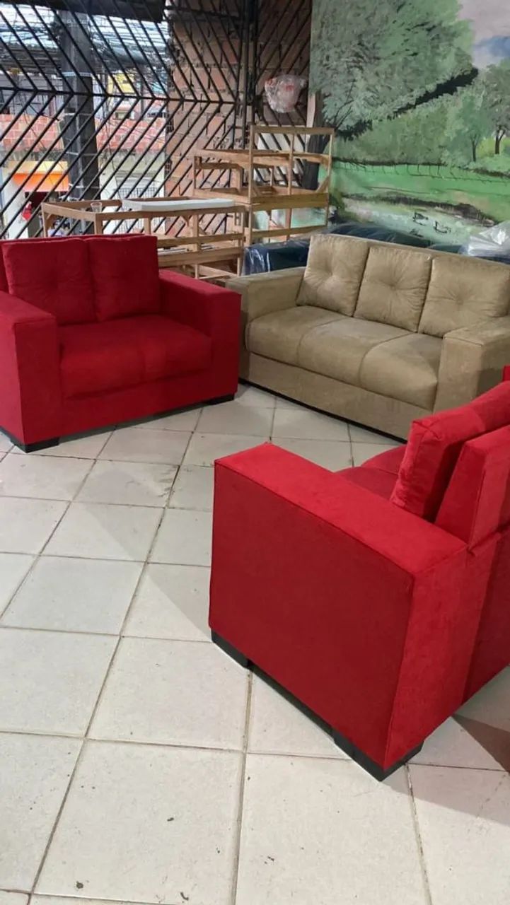 Sofás com almofada novos com frete grátis  - Foto 3