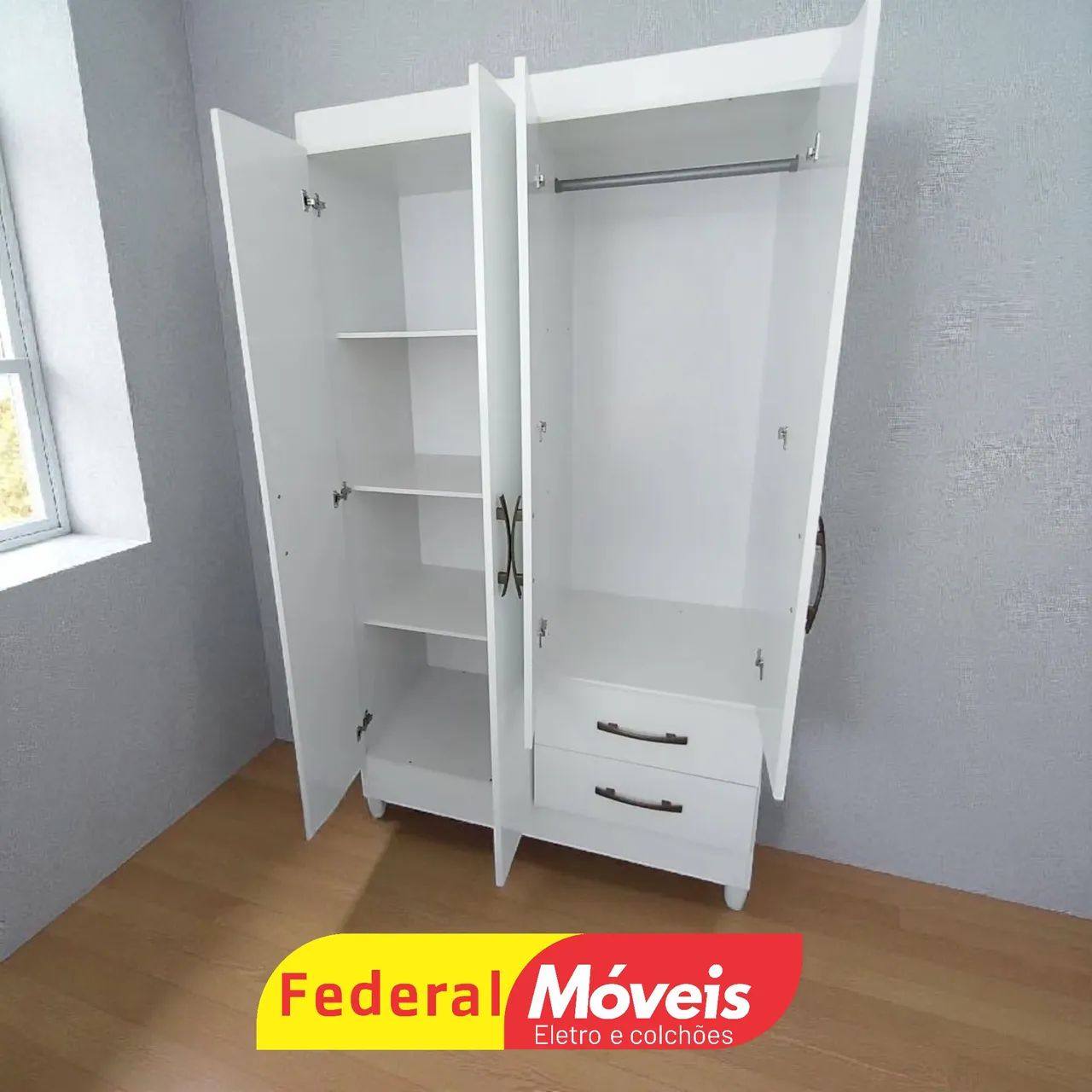 Guarda Roupa Solteiro 1,03m 4 Portas Mega Oferta - Veja nosso catálogo  - Foto 2