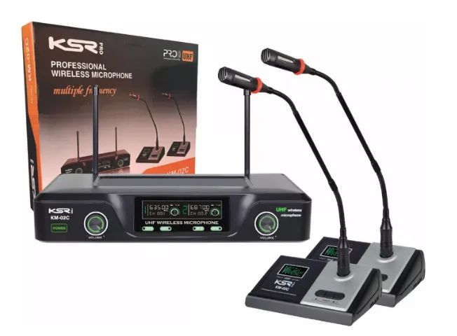 Microfone Gooseneck Sem Fio Reunião Pulpito Ksr Km2c 96 Cns