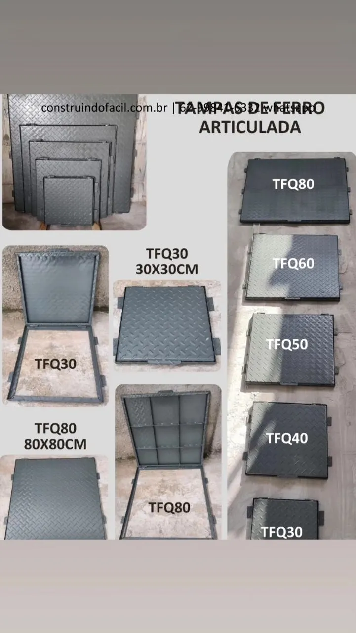 Tampas de Ferro Articuladas - Diversos Tamanhos