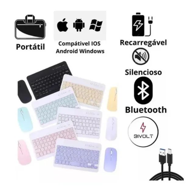 Kit Teclado E Mouse Bluetooth. Mouse & Keyboard Xtrad Ultra Fino  - Foto 2