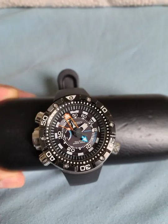 Relógio Citizen Eco-Drive J250 Aqualand 200m Preto Acessórios