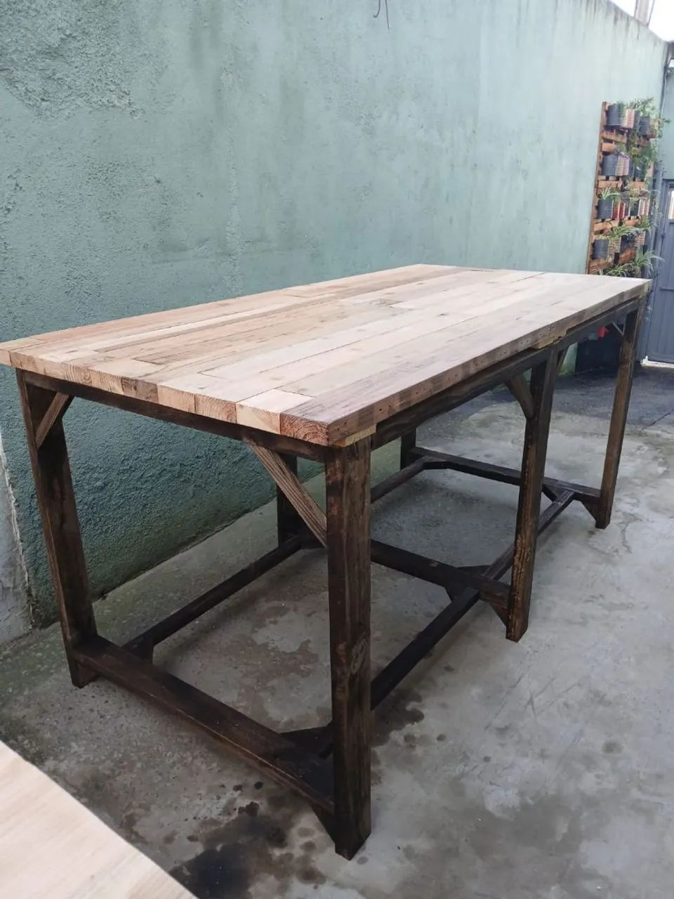 Mesa rústica de madeira - Foto 4