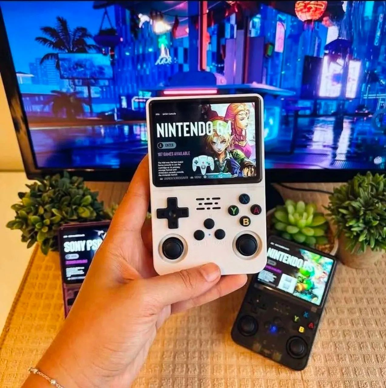 R36S 64gb Console Portátil Retro - BRANCO - Foto 2