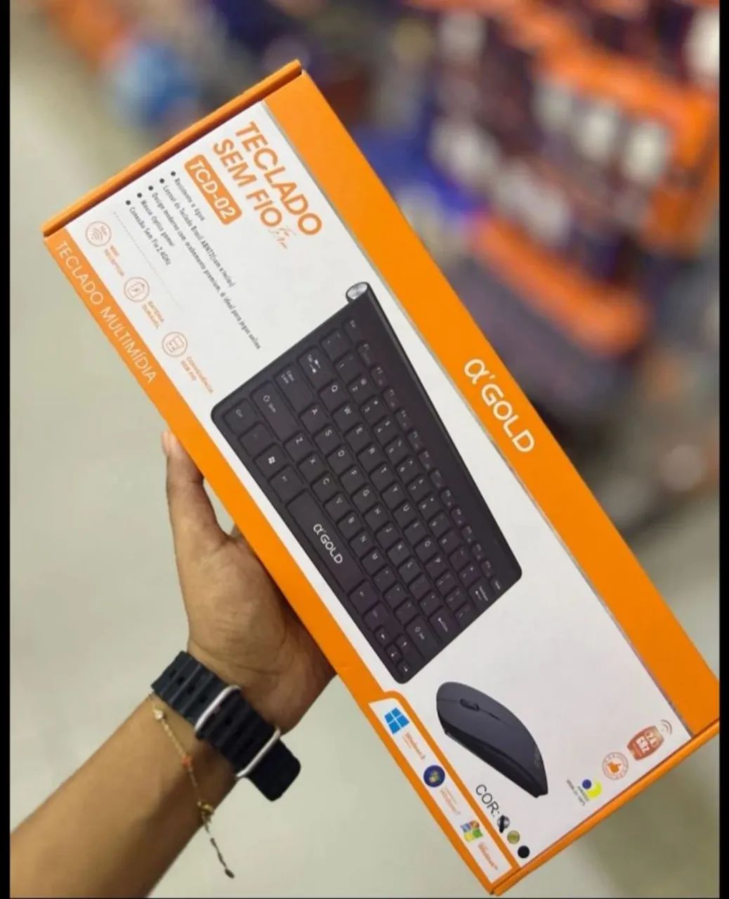 Kit Teclado e Mouse Sem Fio - ? Gold