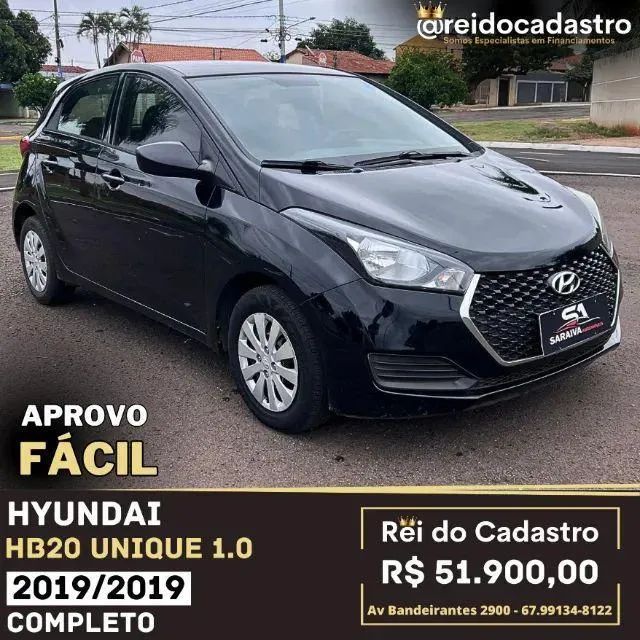 HB 20 Unique 1.0 2019/2019 - Completo- R$ 51.900,00 - Aprovo Fácil - Rei do Cadastro - Foto 2