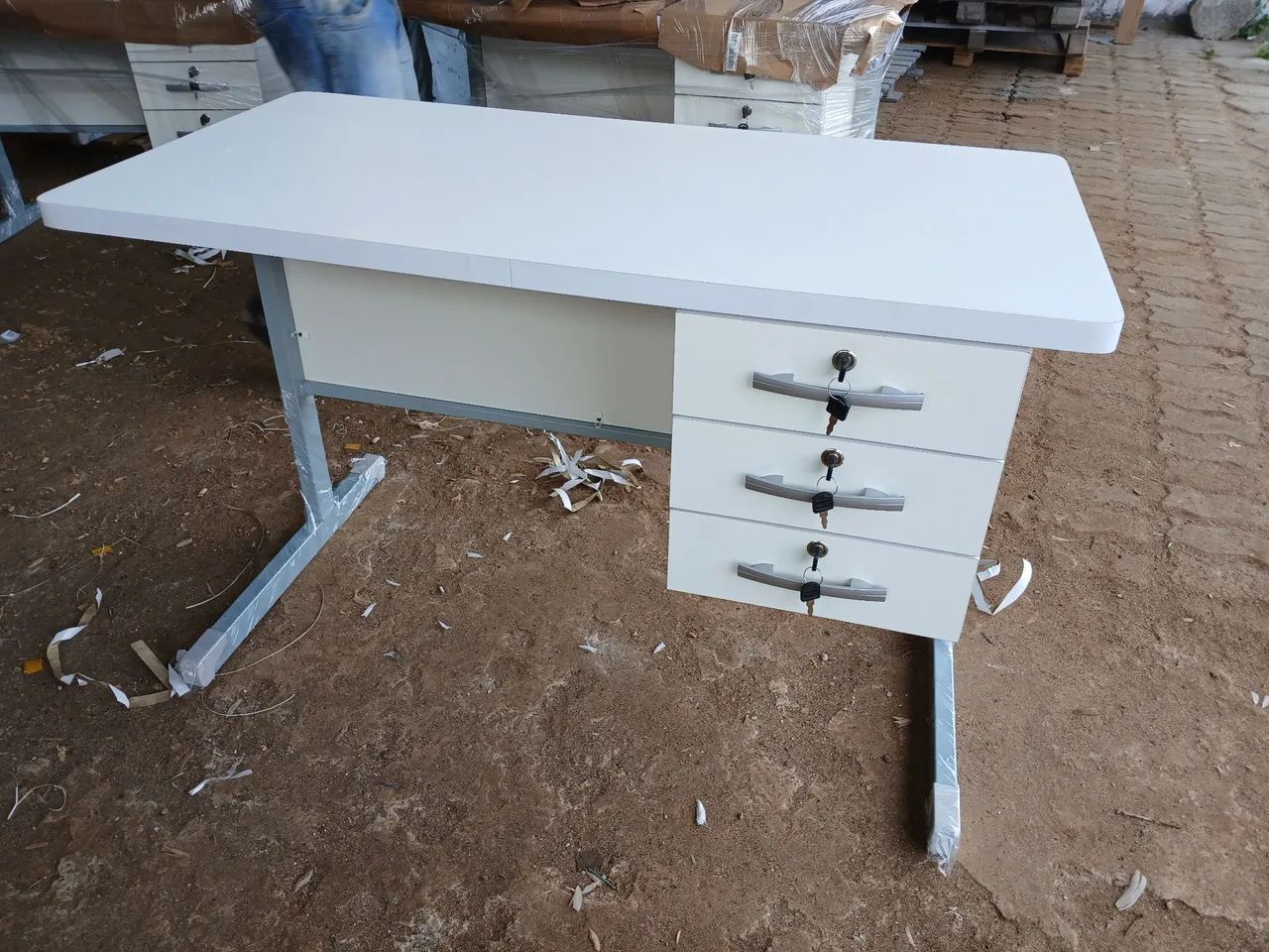 Mesa escritorio, nova, 1.20 x 60, 3 gavetas