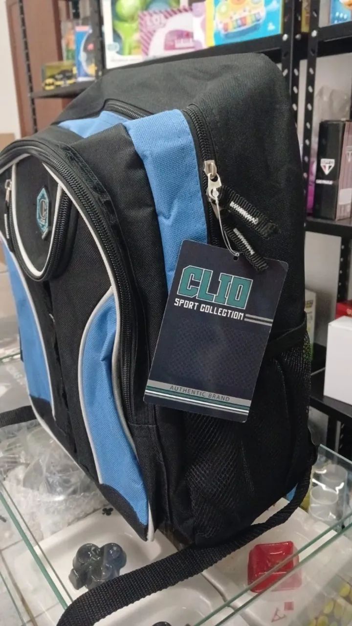 Mochila de Costas em Poliéster Clio Azul e Preta - Foto 2