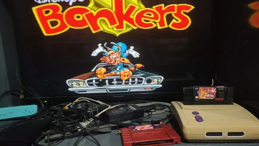 SUPER NINTENDO BABY ORIGINAL GRADIENTE L1 MOD AV LED VERM COM 2 CONTROLES 2 JOGOS E CABOS - Foto 3
