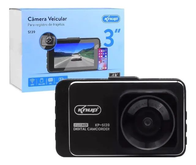 Câmera Veicular Recarregável 3" Full HD 4K KP-S139 - Knup - Foto 3