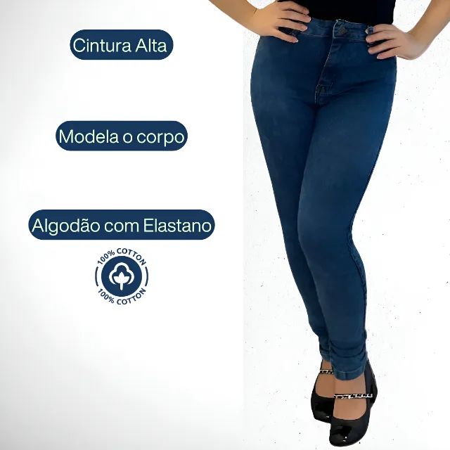 Lote Calça Jeans Skinny  Feminina Cintura Alta 14 PEÇAS  - Foto 3