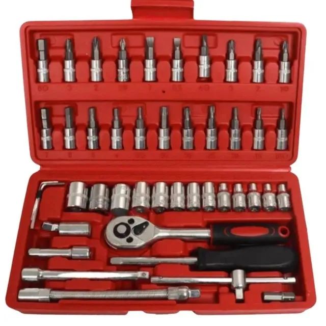 46-Piece Socket and Bit Set, 1/4 Inch, REF 405,0154 Noll64728759910402120