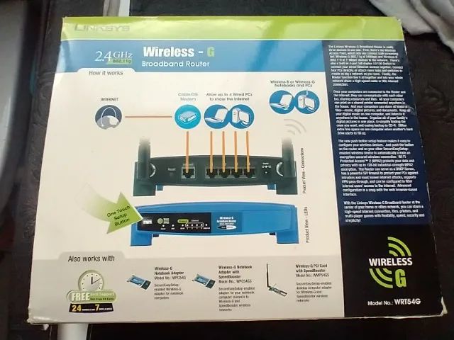 Roteador Banda Larga Wireless-G 54Mbps 2,4Ghz Linksys WRT54G  - Foto 5