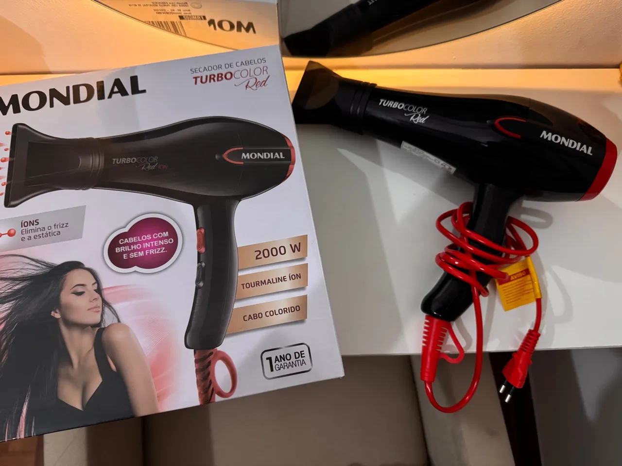 Secador de Cabelo Turbo Color Red Mondial 2000W