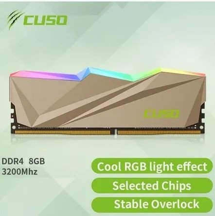 Memória RAM RGB - CUSO - DDR4 8 GB - 1.35v - 3200 MHz