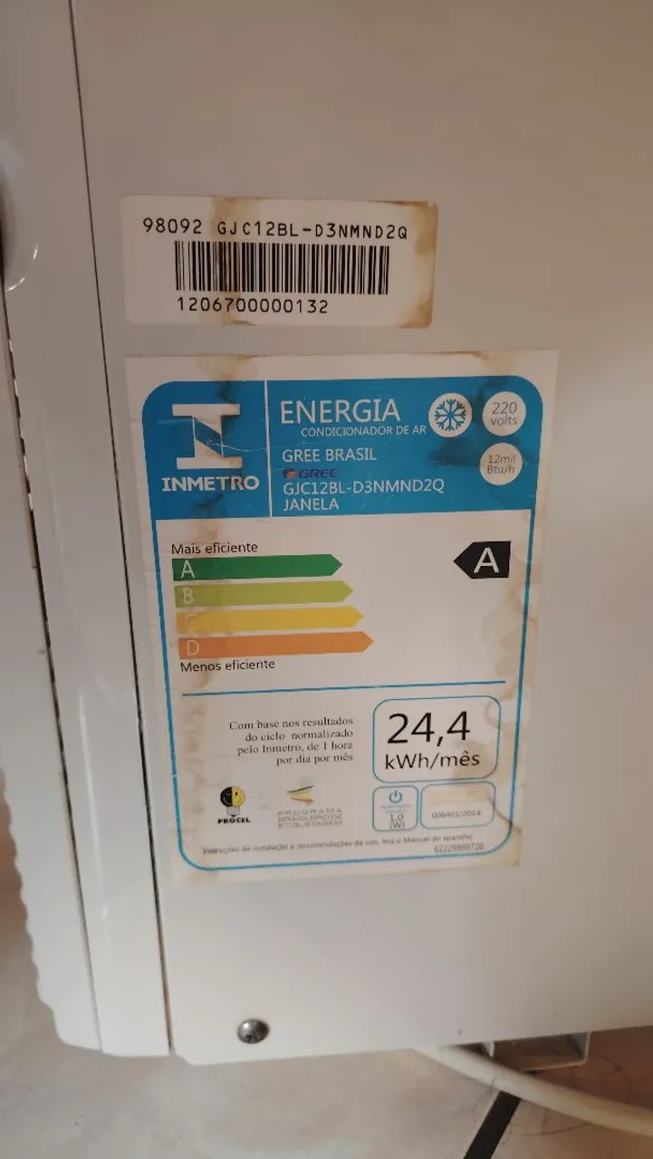 Ar Condicionado Janela Gree GJC12BL-D3NMND2Q 12000 BTUs