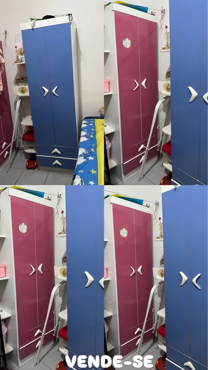 Guarda-Roupa Infantil Colorido e Espaçoso
