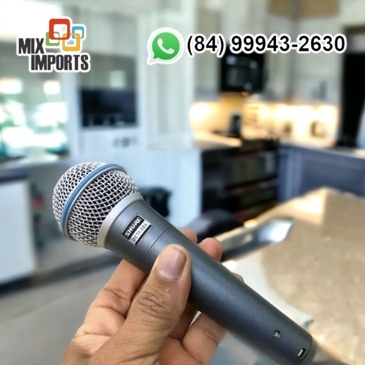 Microfone Shure Beta 58A - Profissional (Novo em estoque)