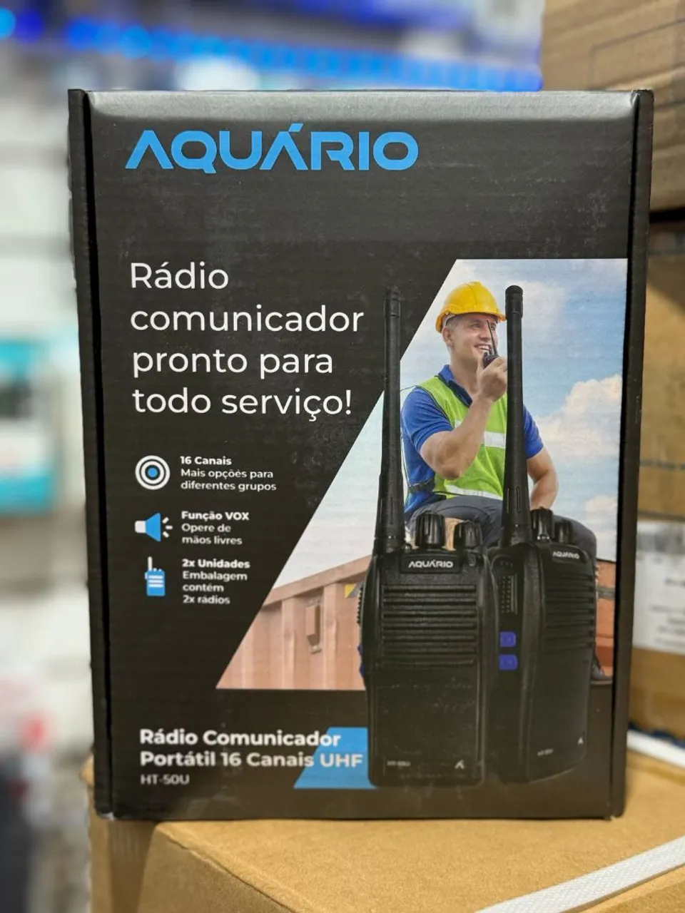 Rádio Comunicador Portátil 16 Canais UHF Aquário HT-500 ( Garantia de 2 Anos )