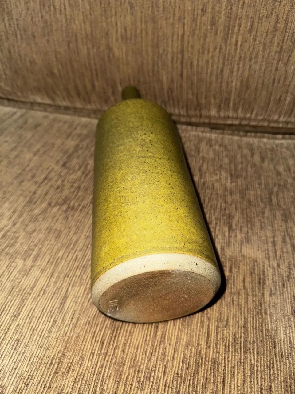 Garrafa Em Ceramica Verde - Excelente Estado Vintage - Foto 3