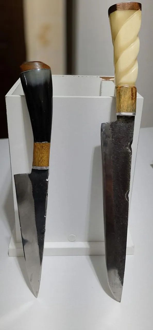 Coleção de 6 facas artesanais disco de arado, aço carbono  - Foto 4