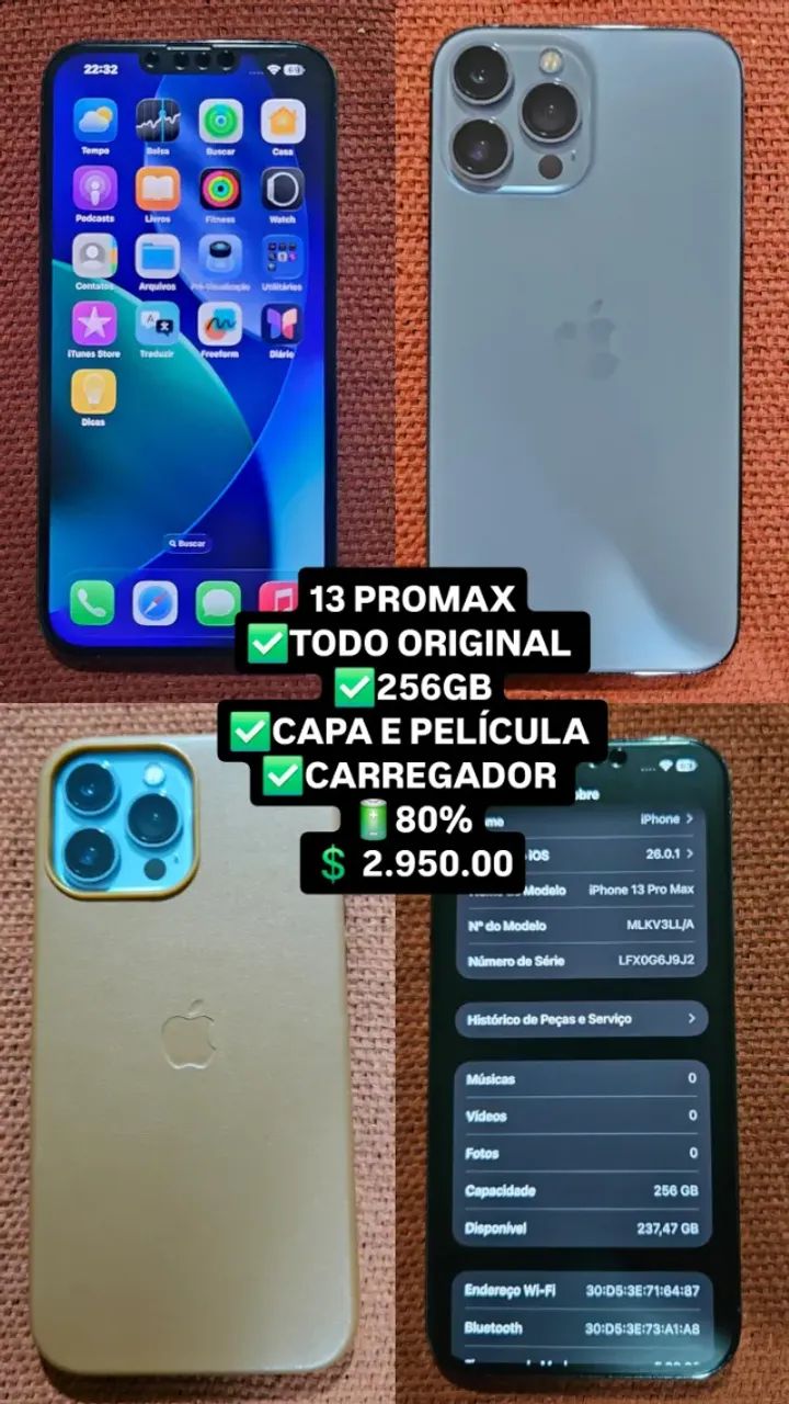 Iphone 13 promax todo original - Celulares e Smartphones