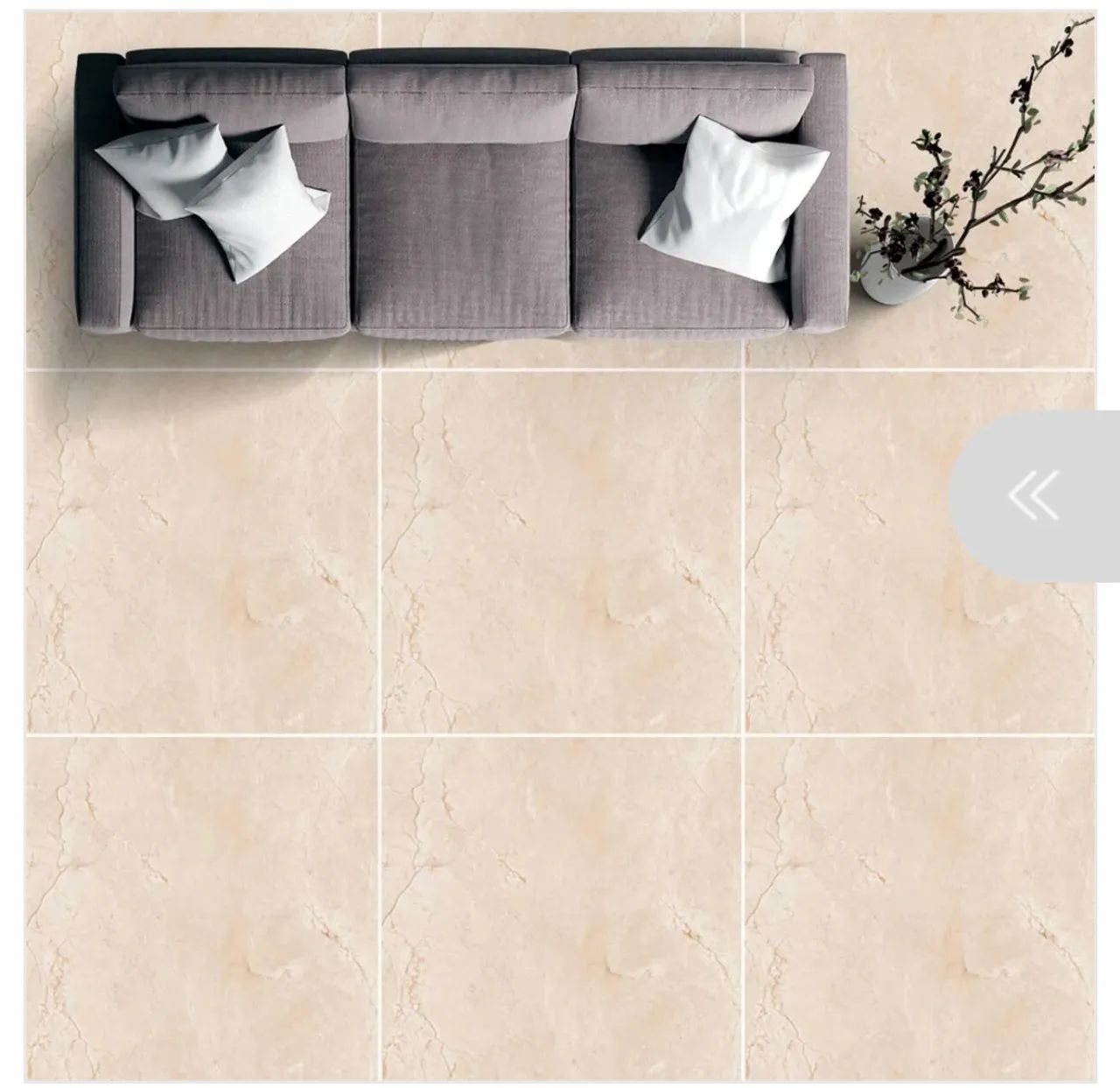 Porcelanato Marmorizado Retificado Acetinado Mediterraneo Bege Tipo A 58x58  - Foto 3