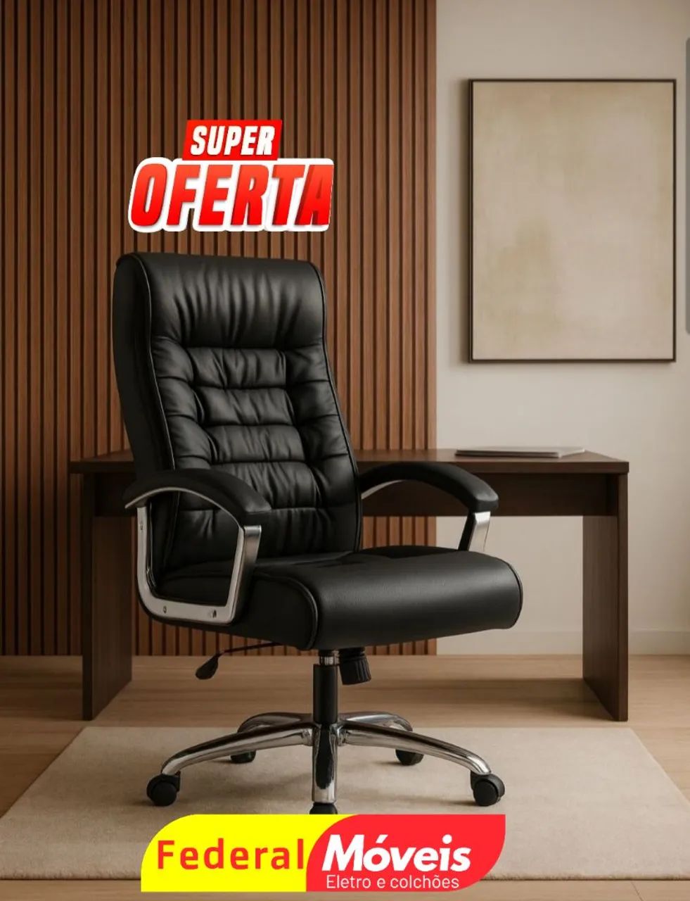 Cadeira Giratória Presidente Luxo - Elegância e conforto em cada detalhe!