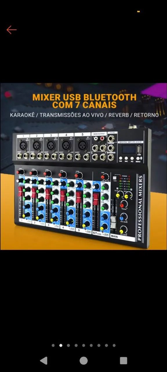 Mesa de Som 7 Canais Profissional c/efeitos - Foto 2