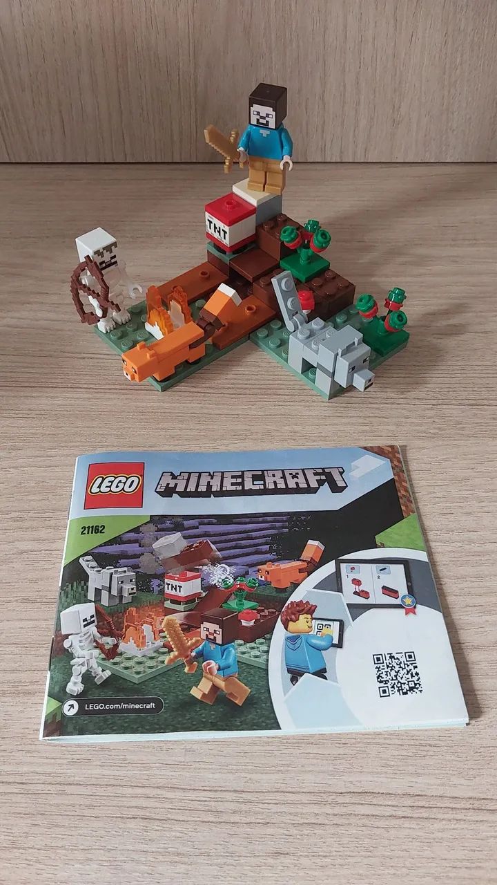 Lego Minecraft Aventura em Taiga 21162 Brinquedos e Jogos