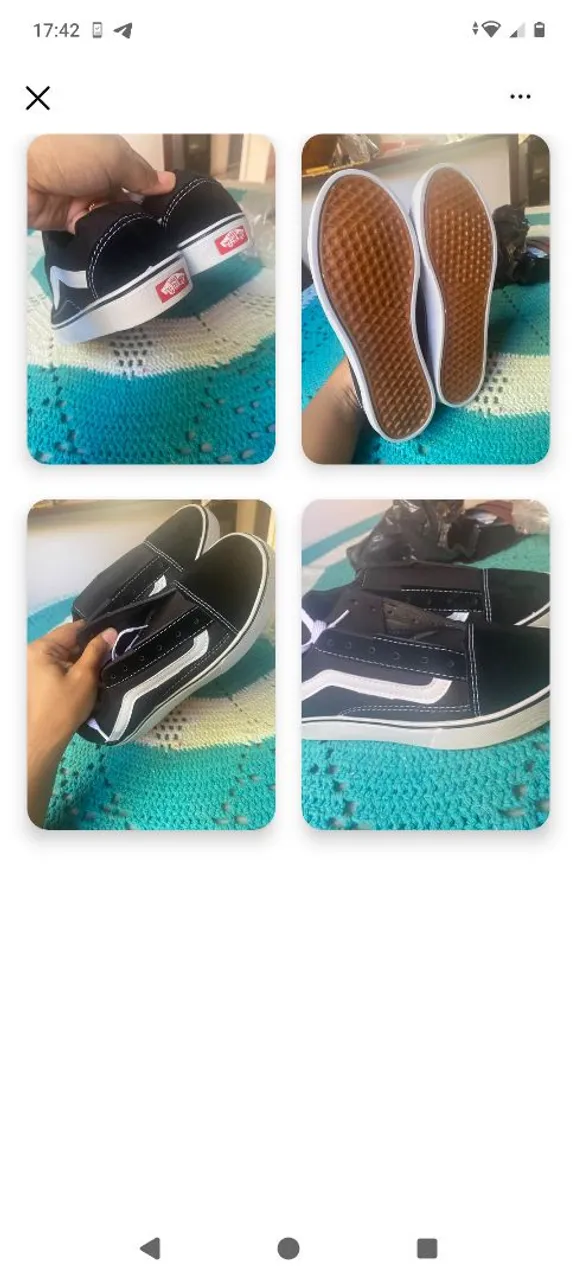Réplica Tênis Vans preto com detalhes em branco