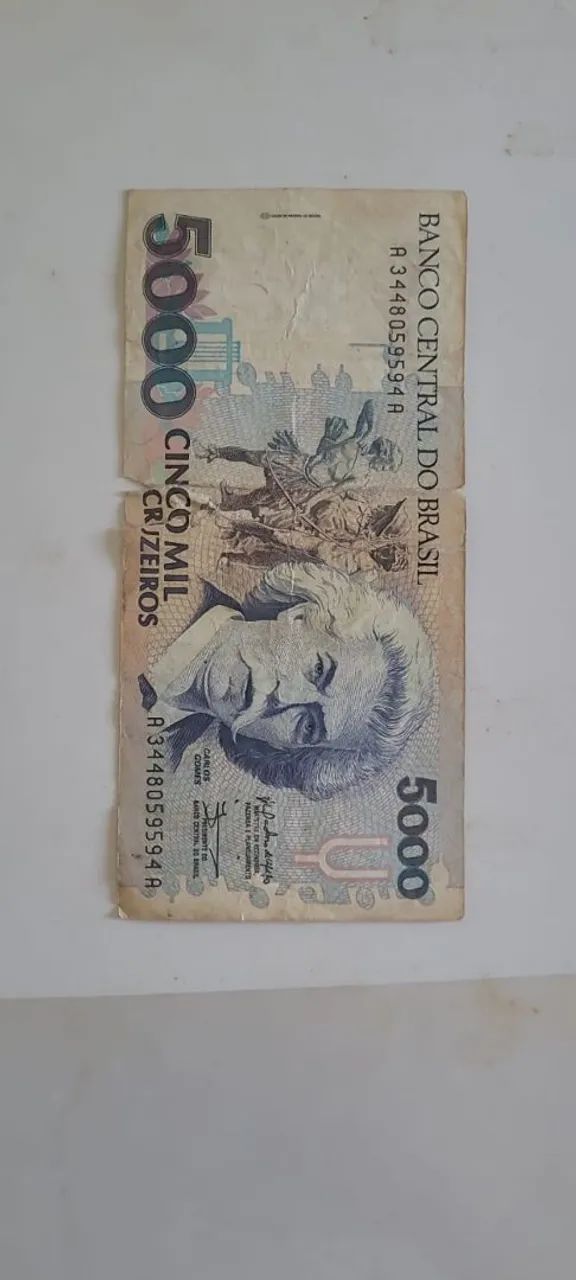 Cédula antiga 5000 cruzeiros