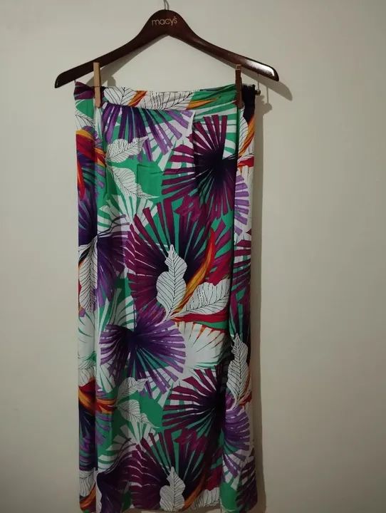 Saia longa estampada floral M