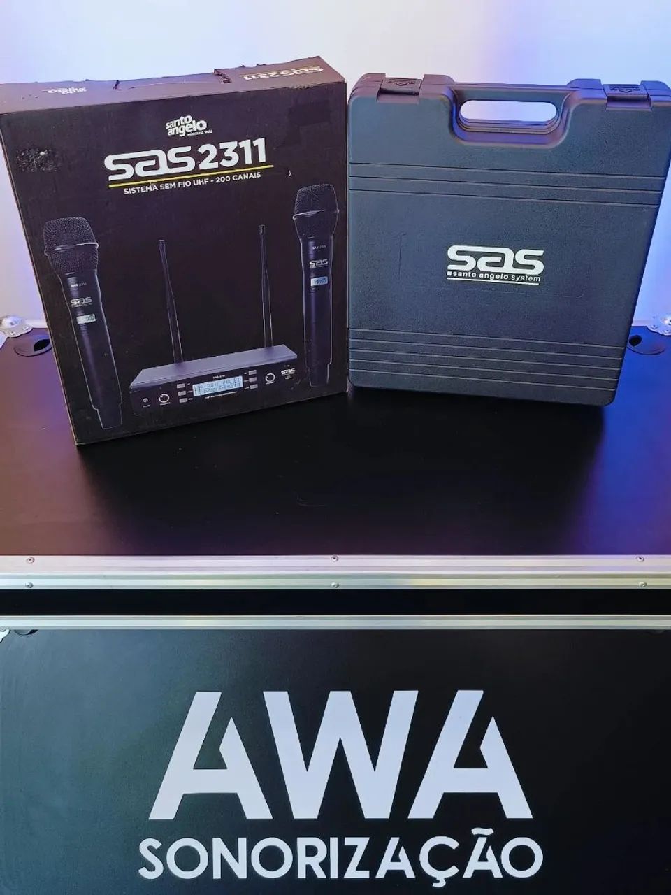 Microfone Duplo Profissional Sem Fio Santo Ângelo SAS 2311 - Foto 6