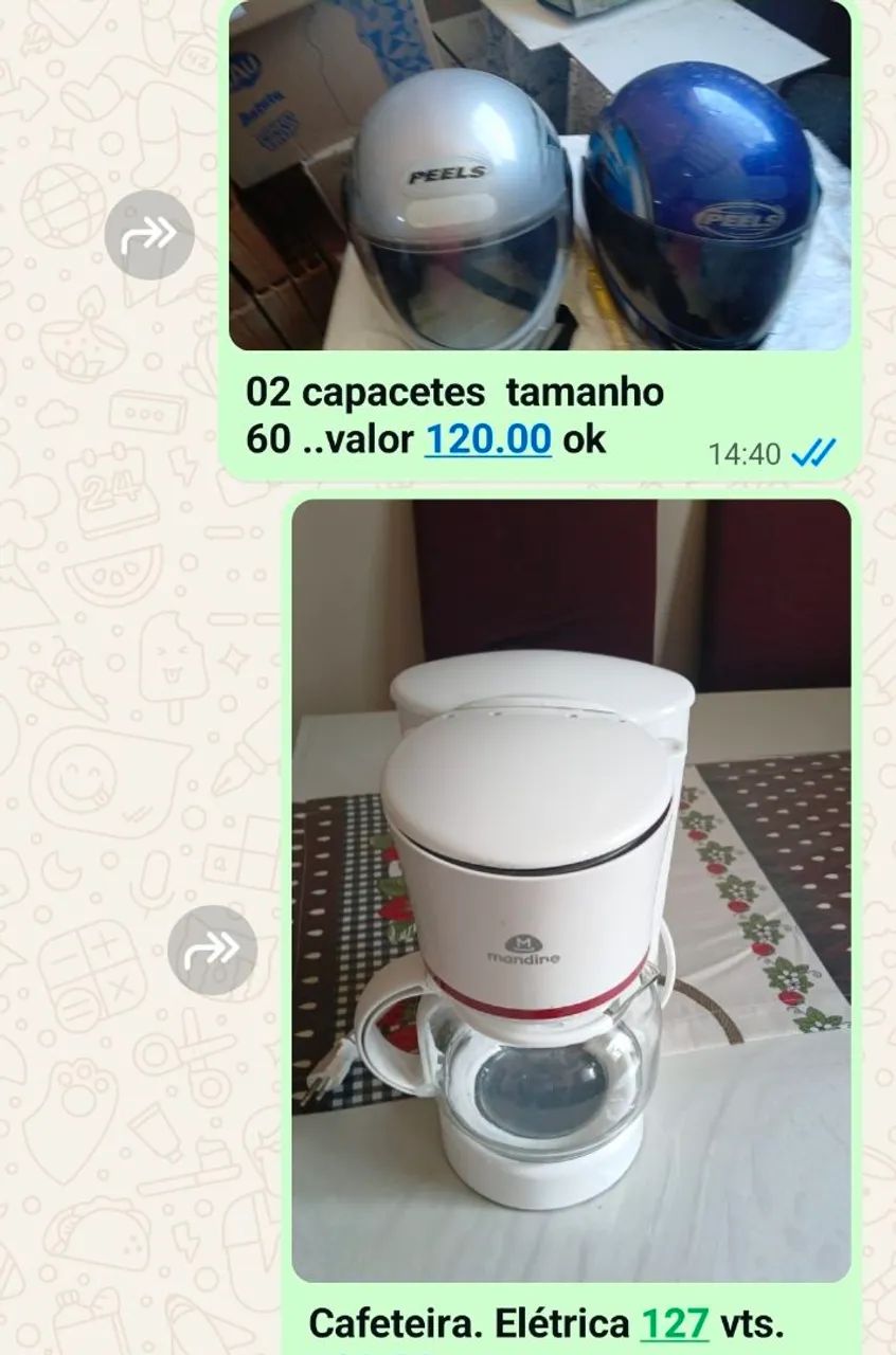 Vendo  Capacete e cafeteira elétrica 