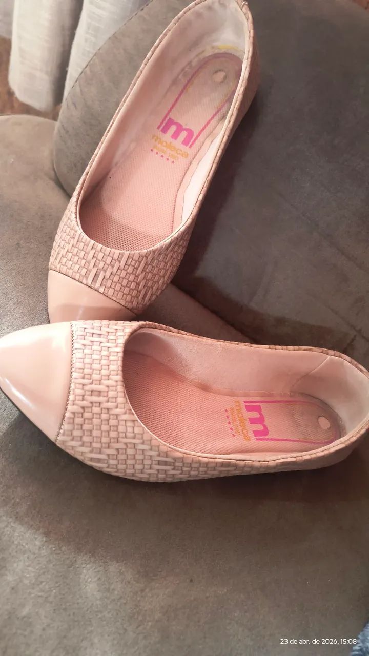 Sapatilha Moleca slip Bege número 36