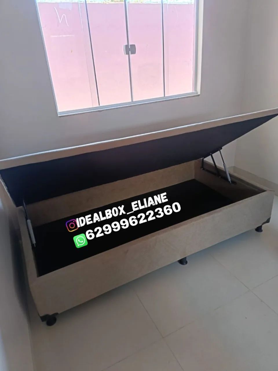 Box baú solteiro 88×188 pistões hidráulicos 