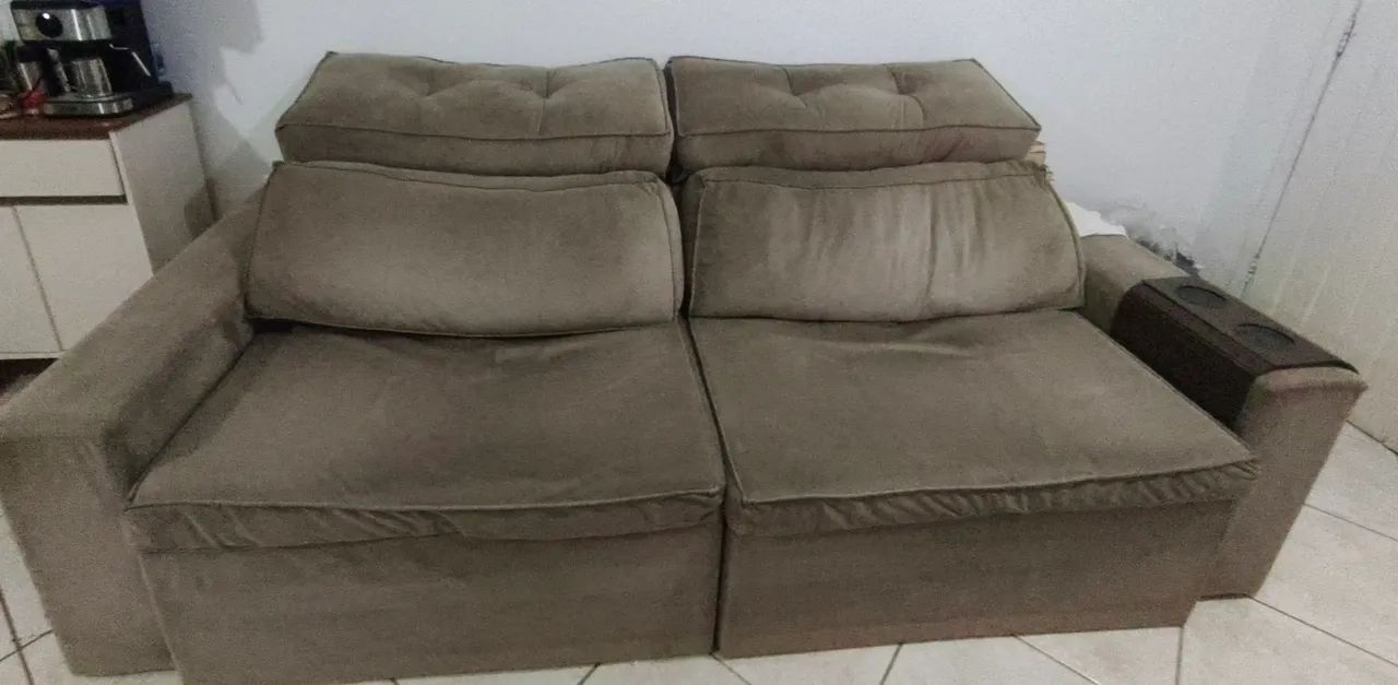 Sofá retrátil de tecido 2,40m - Foto 4