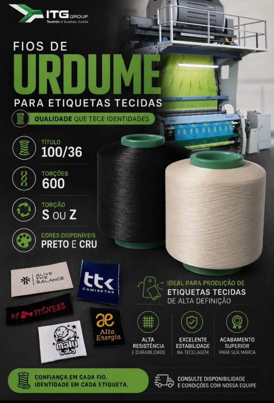 Fio têxtil urdume e trama