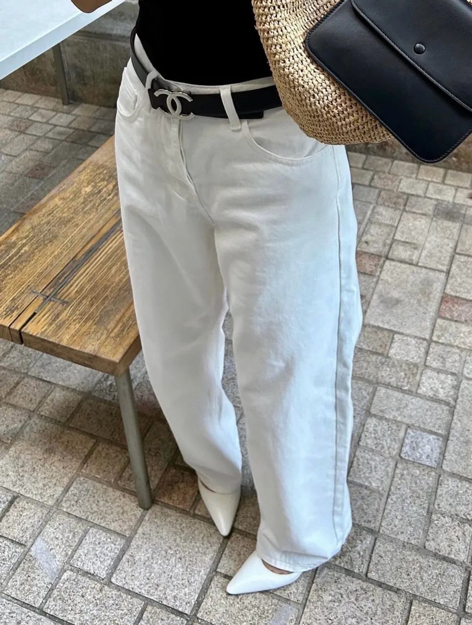 Calça Chanel  jeans branco  - Foto 4