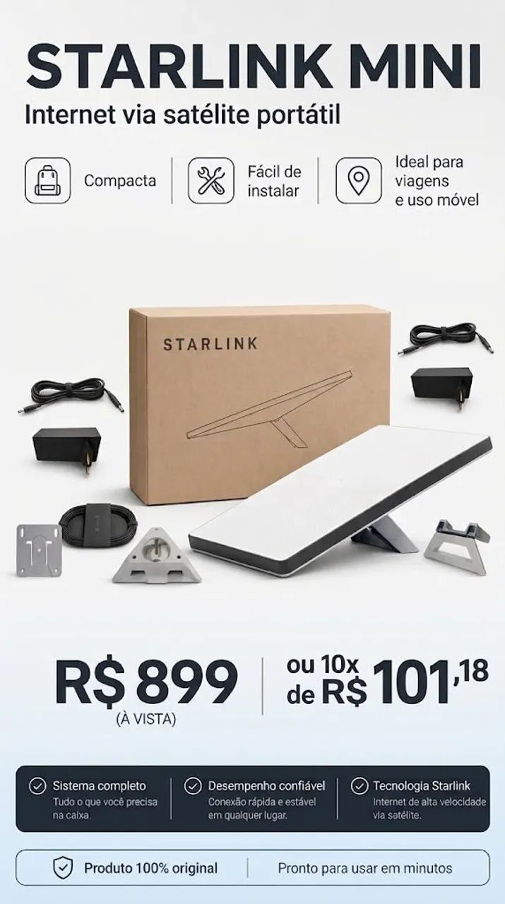 Starlink Mini - Wi-Fi Portátil - Original e Lacrada