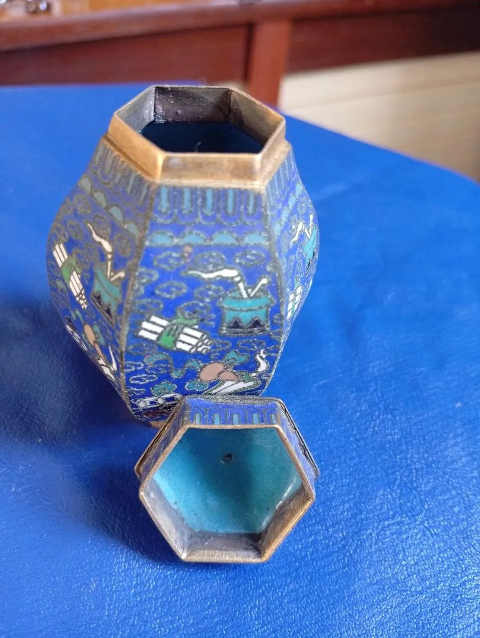 Vendo vaso de Bronze pintado a mão, Indiano  - Foto 2