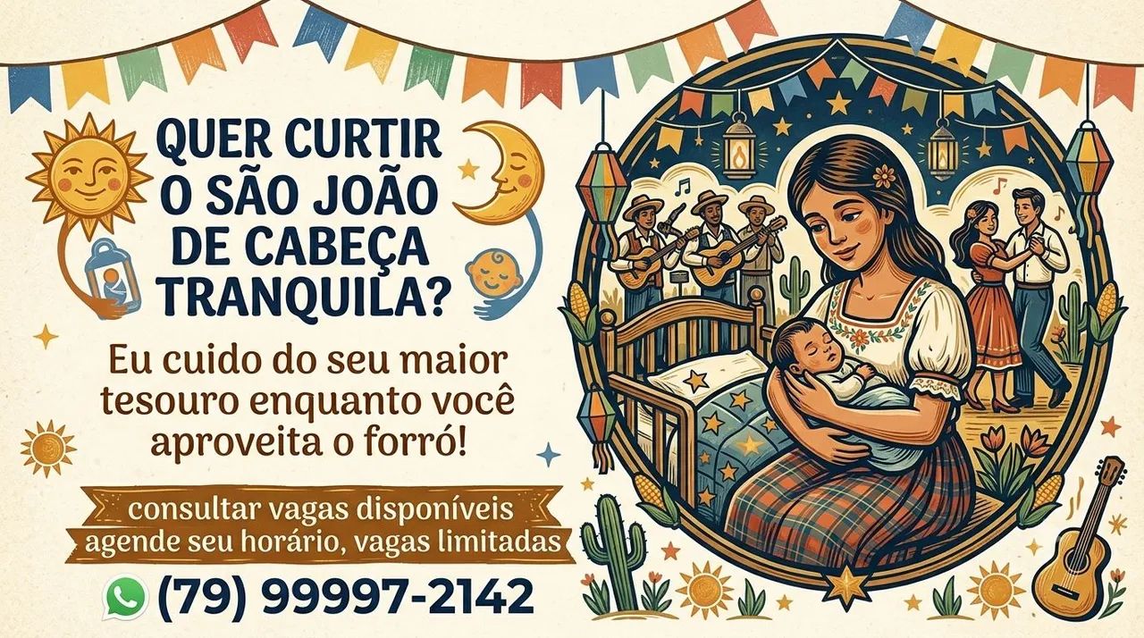 Babá disponível arraiá do povo 