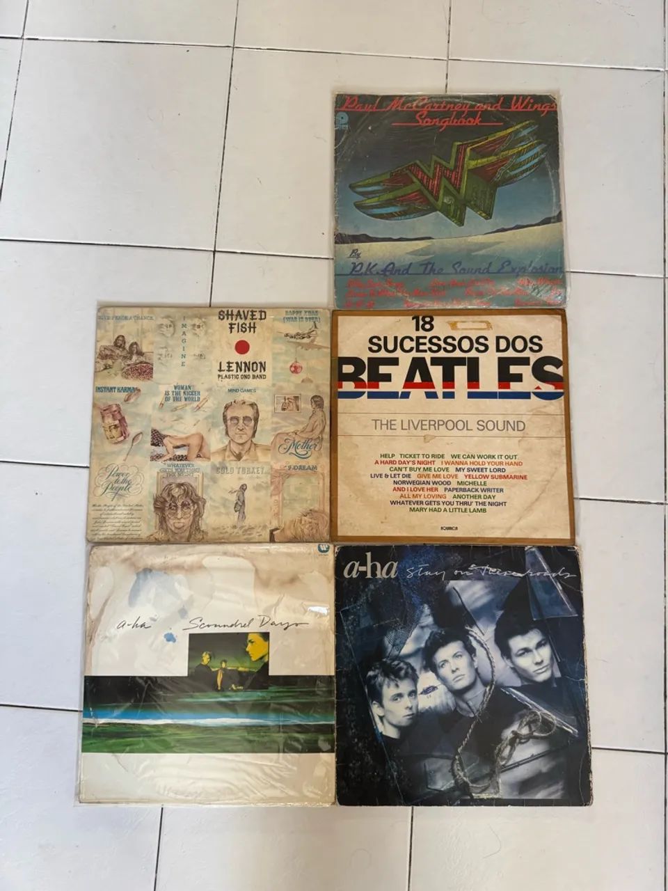 Lote 5 Discos Vinis - LP (Beatles e A-Ha)