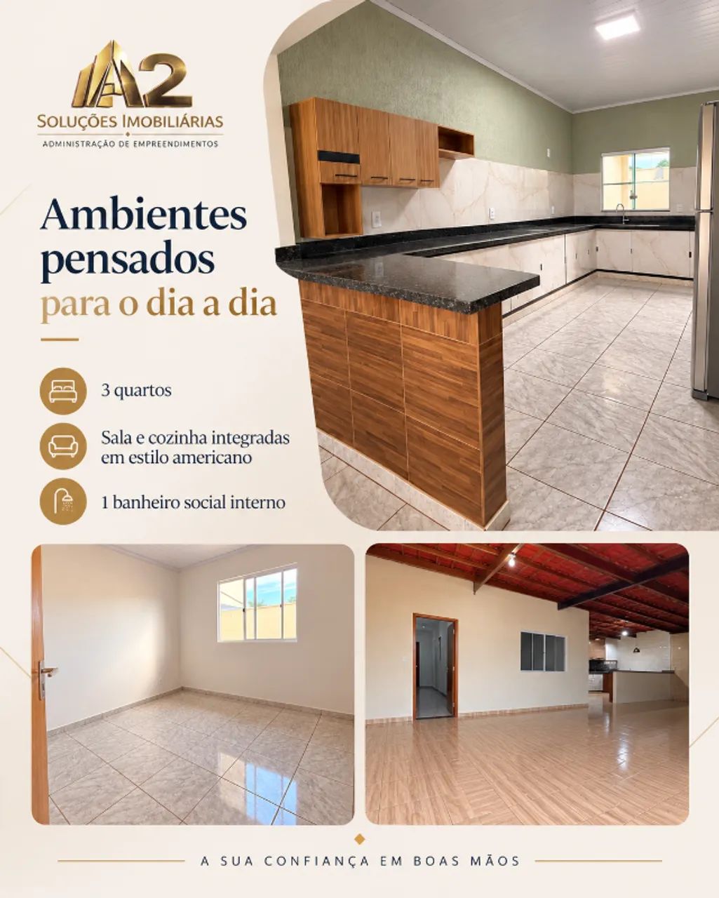 Casa em Nova Veneza-GO, 3 quartos - Foto 3